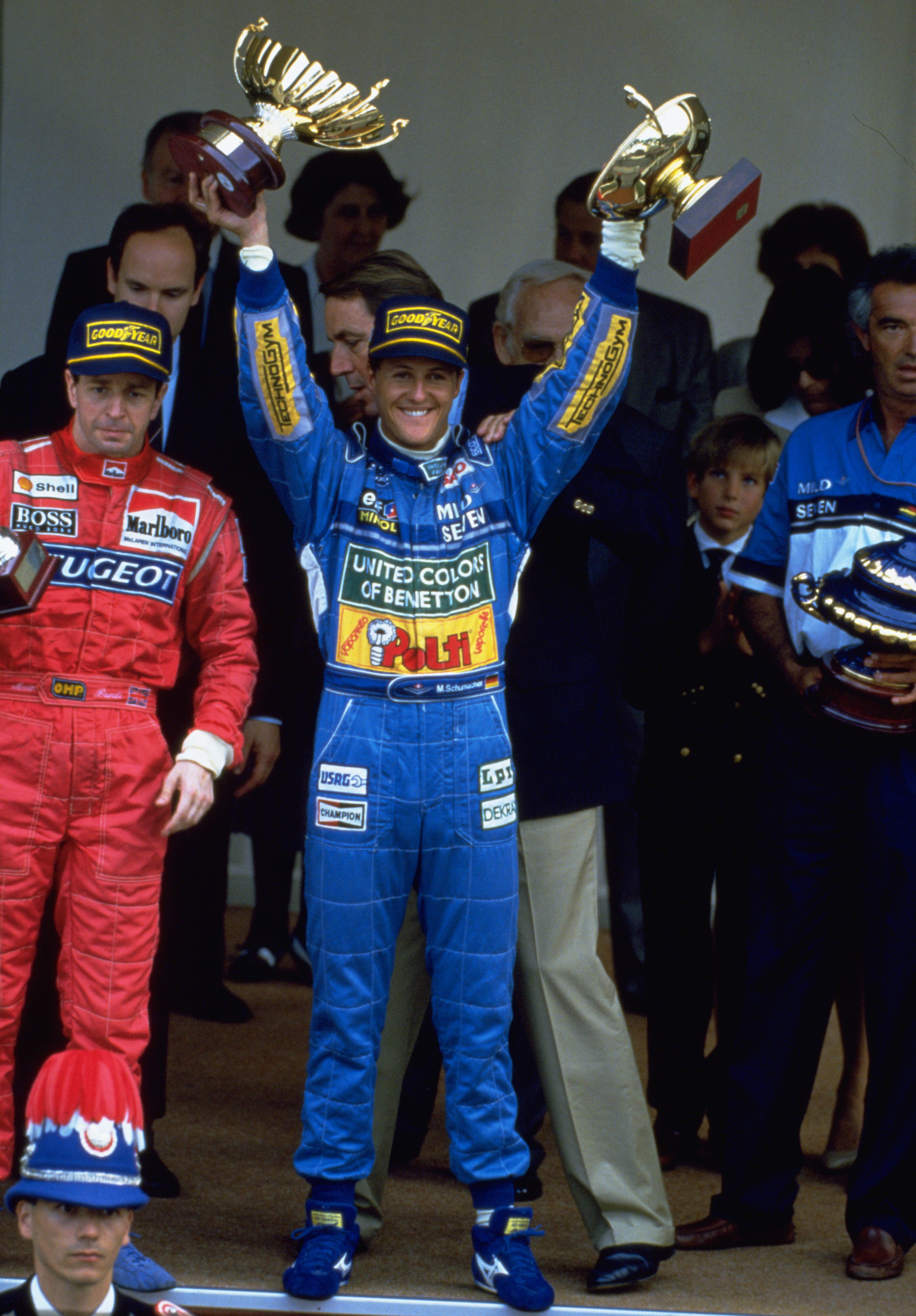 Grande Prémio do Mónaco, 1994. Michael Schumacher no lugar mais alto do pódio.